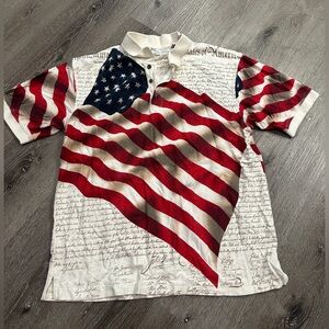 Vintage American summer men’s polo 4th of July patriotic